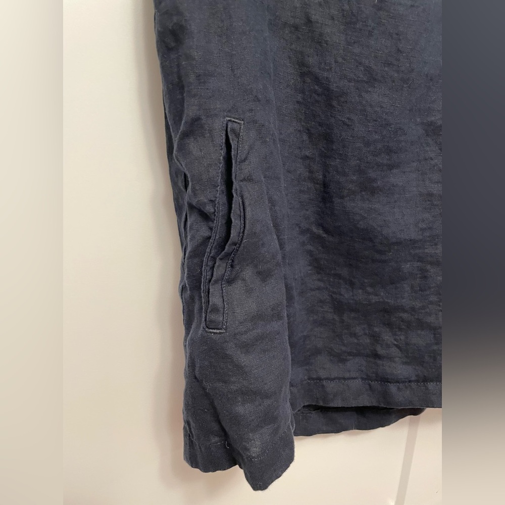 Muji Navy Short-Sleeve Linen Tunic - Picture 3 of 6